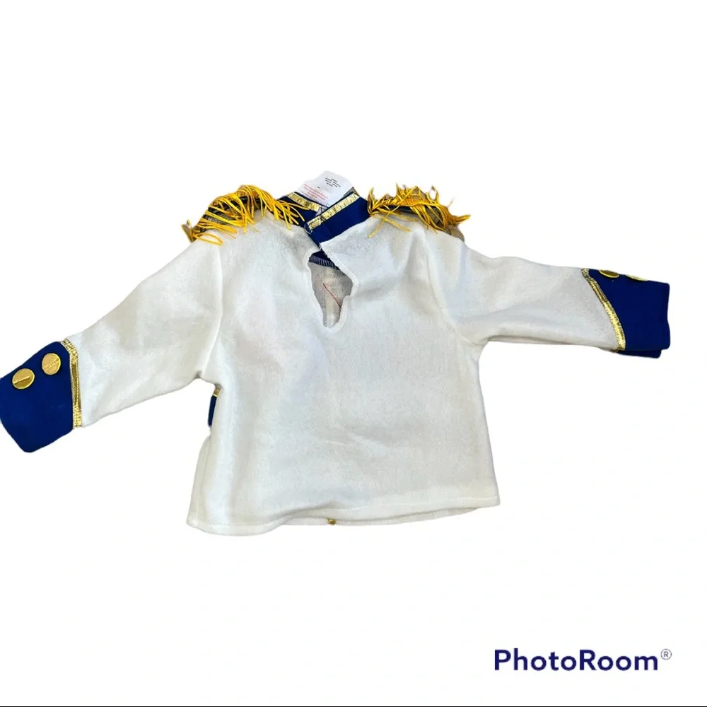 Rubie’s Graf Baby Admiral Sailor Costume Top 0-12M White Blue Halloween - Picture 2 of 4